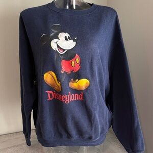 Vintage Disney Navy Crewneck sweatshirt with Mickey Mouse and Disneyland Logo